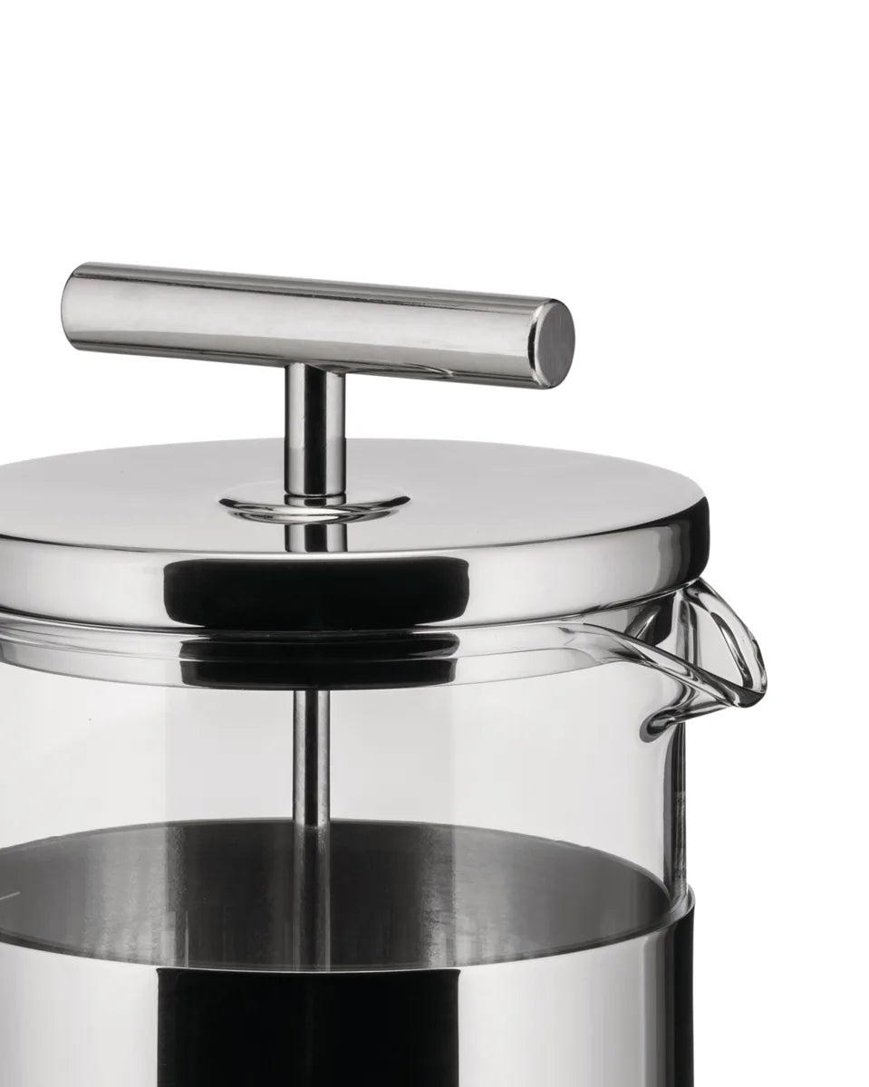 Alessi — 9094/8 | Caffettiera Aldo Rossi acciaio e vetro 8 tazze — dettaglio