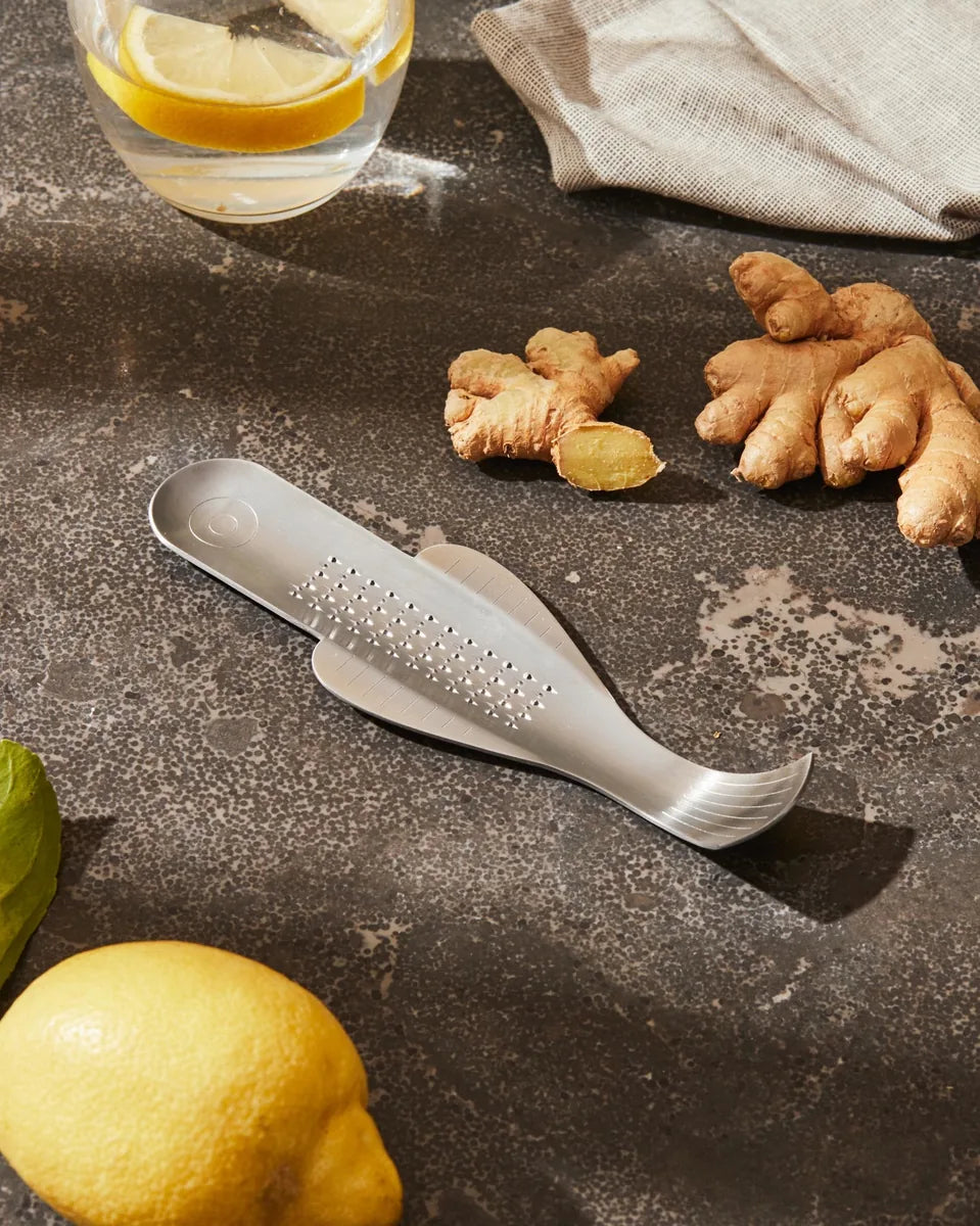 Alessi — Boga VS06 | Grattugia per zenzero in acciaio satinato — dettaglio