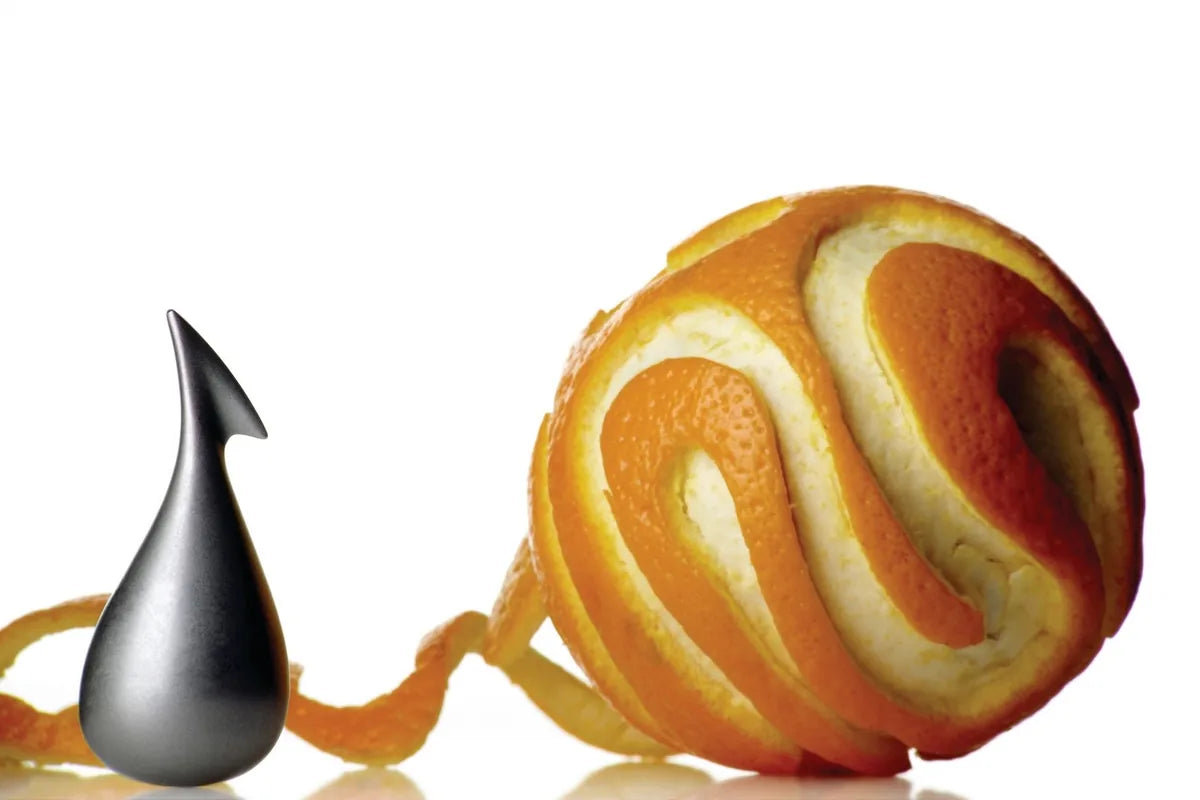Alessi — Apostrophe GCH02 | Sbuccia arance in acciaio inox — dettaglio