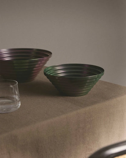 Alessi — Maya 7320/25PGR | Cestino rotondo acciaio cangiante Purplegre — dettaglio