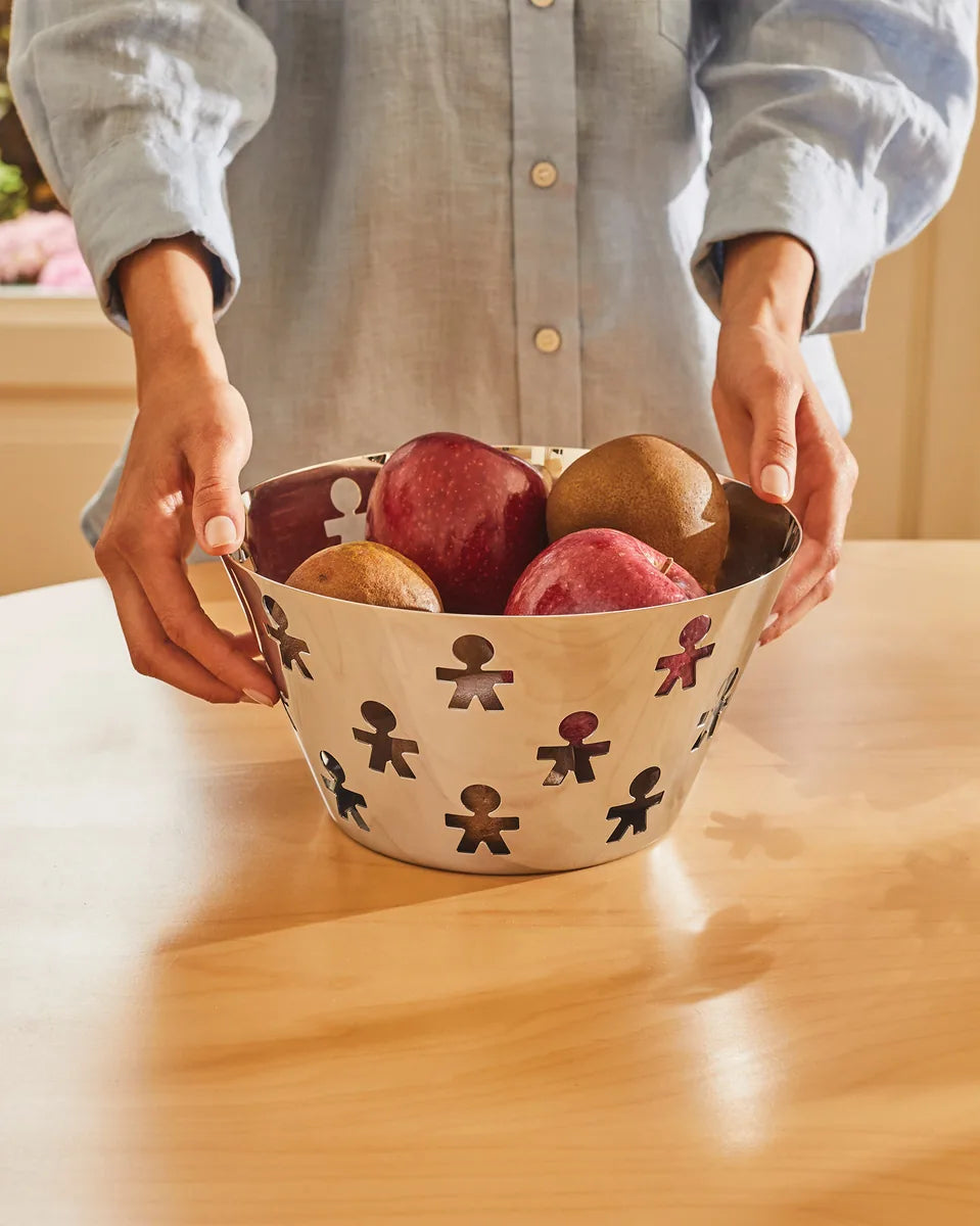 Alessi — Girotondo AKK05 | Fruttiera traforata in acciaio inox — dettaglio