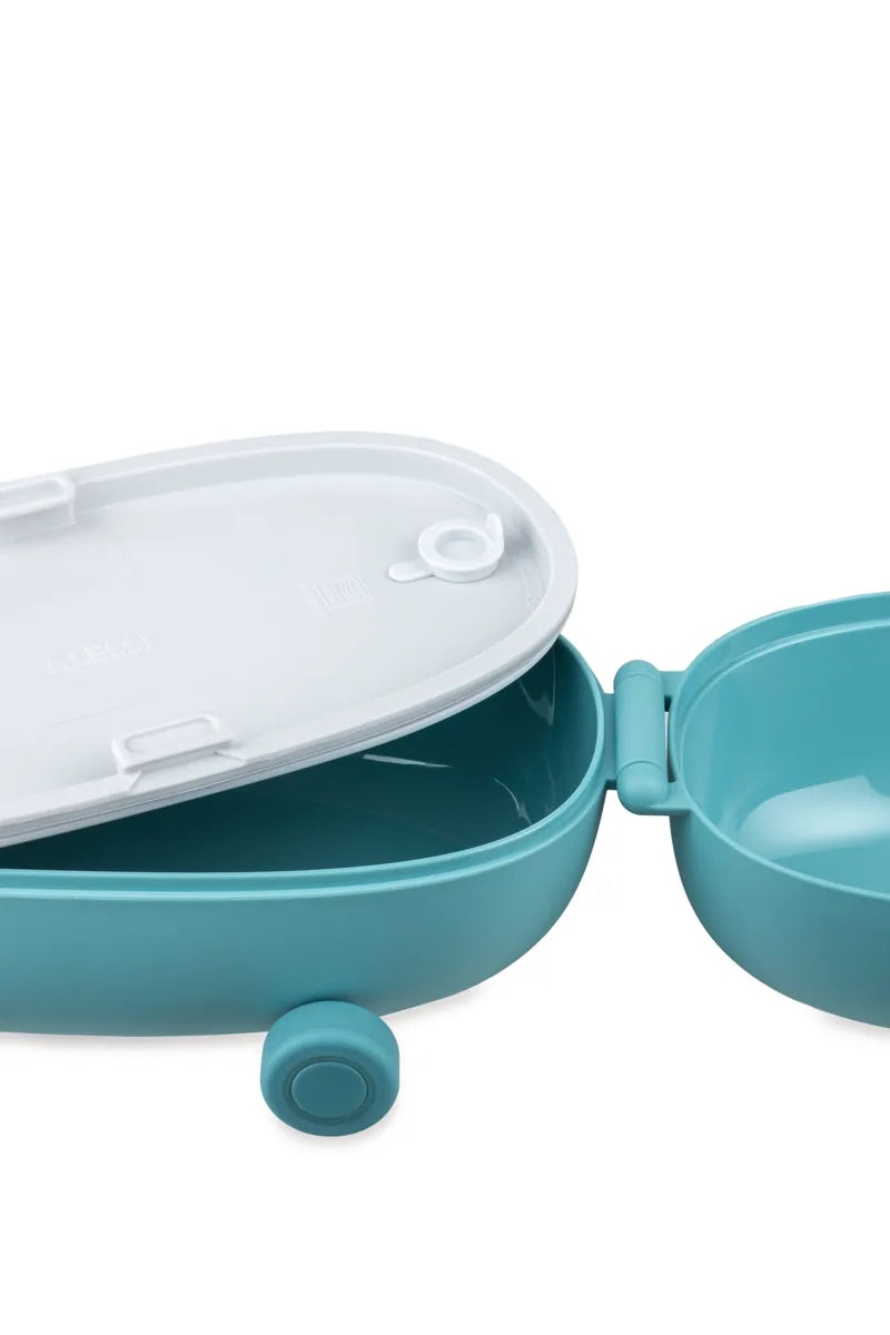 Alessi — Food à Porter SA06 LAZ | Snack box bicompartimento azzurra — dettaglio