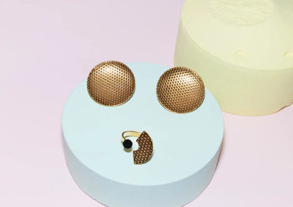 Alessi — Edone ESA03 ESA03 3L | Anello in acciaio PVD oro e nero — dettaglio