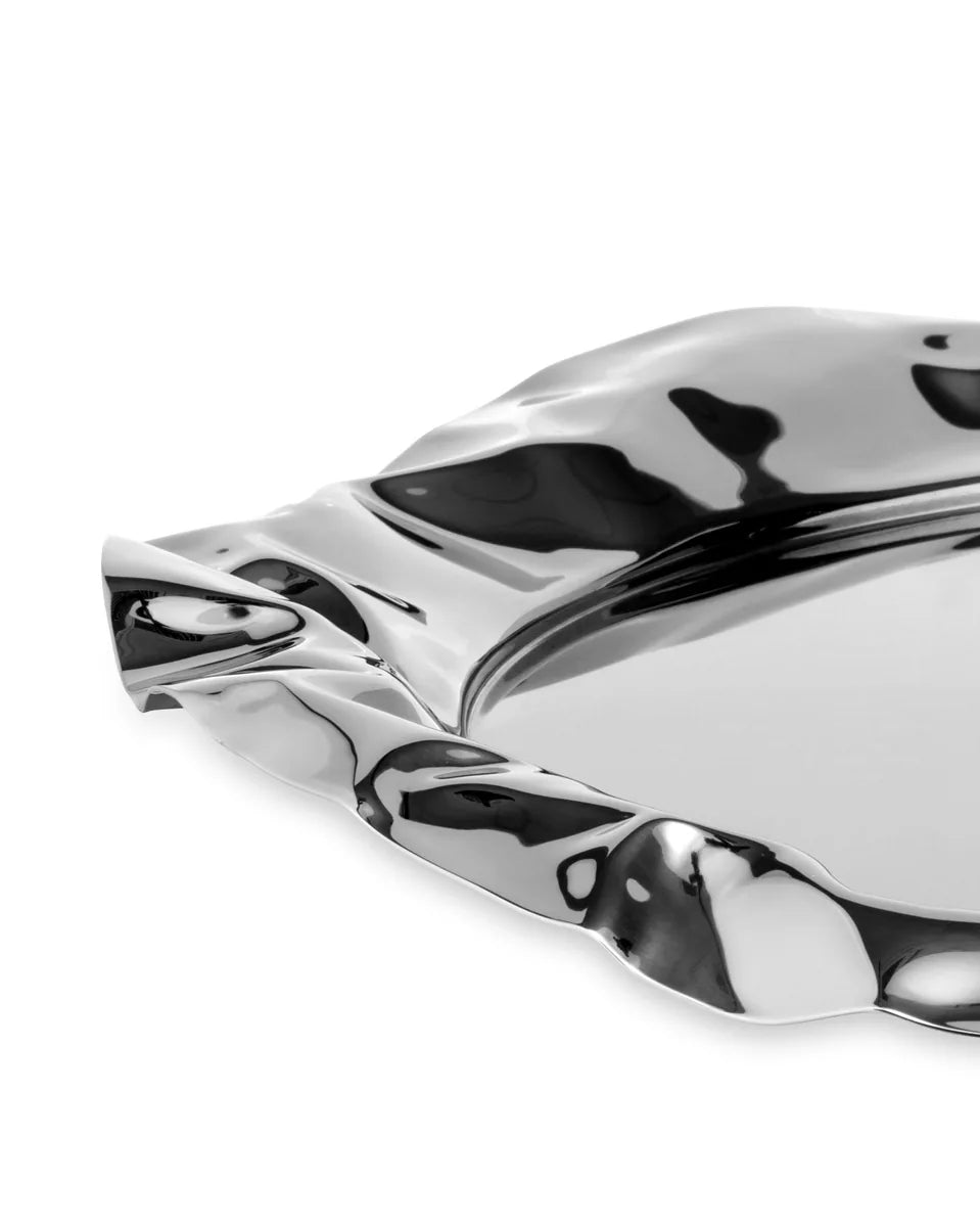 Alessi — Foix 90039 | Vassoio rotondo in acciaio inox — dettaglio