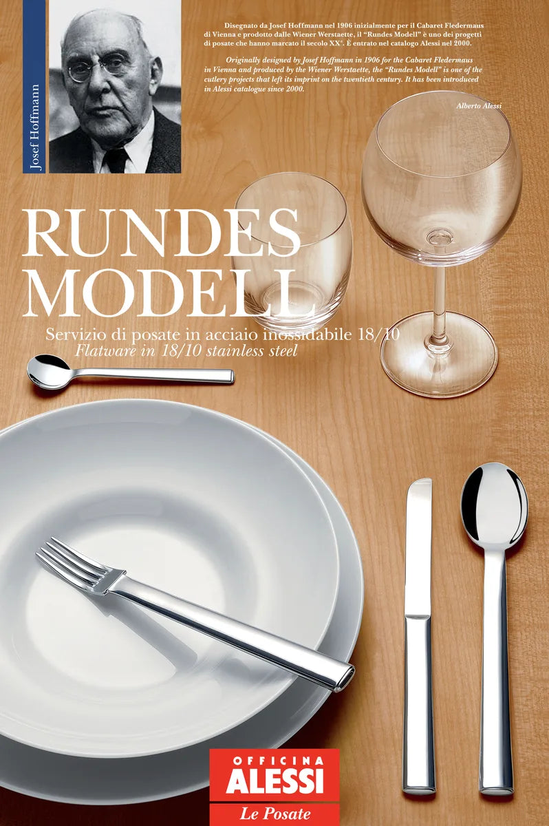 Alessi — Rundes Modell JH01S24 | Servizio posate Hoffmann 24 pz — dettaglio