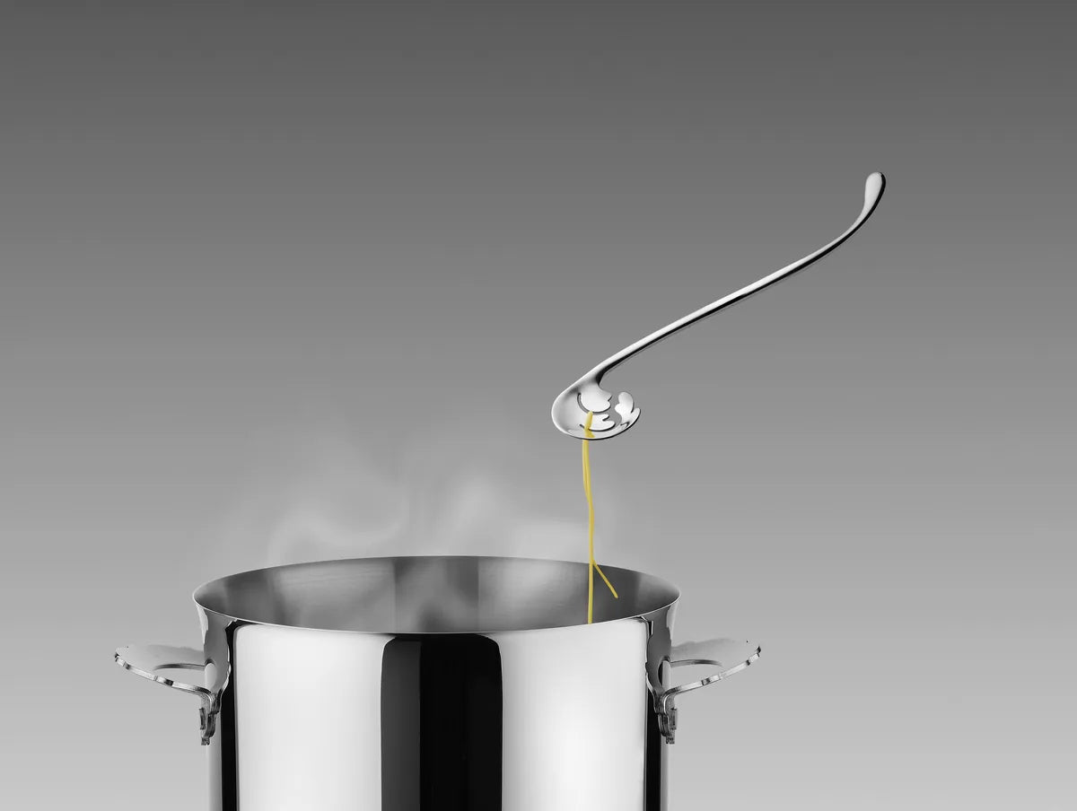 Alessi — Vabene MMI31 | Assaggia pasta in acciaio inox lucido — dettaglio
