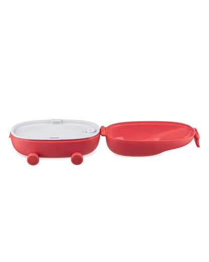Alessi — Food à Porter SA06 R | Snack box bicompartimentale rossa — dettaglio