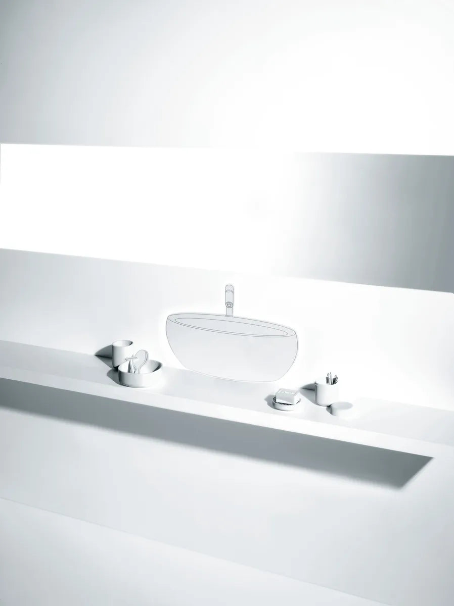 Alessi — Birillo PL09 W | Porta cotton fioc in PMMA bianco — dettaglio