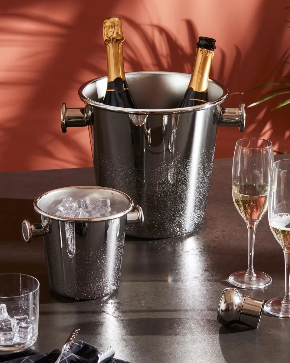Alessi — 5052 | Rinfrescatore doppio Sottsass in acciaio inox — dettaglio