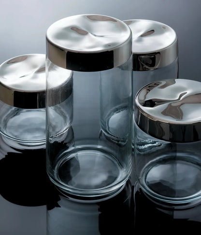 Alessi — Julieta LC10 | Barattolo ermetico vetro e acciaio — dettaglio