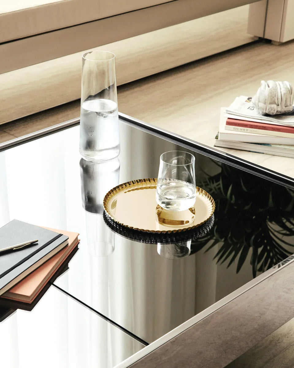 Alessi — Pleats JK02/31 JK02/31 B | Vassoio rotondo in acciaio nero — vista principale