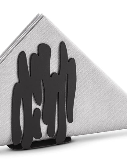 Alessi — Bark BM22 B | Portatovaglioli in acciaio nero — dettaglio