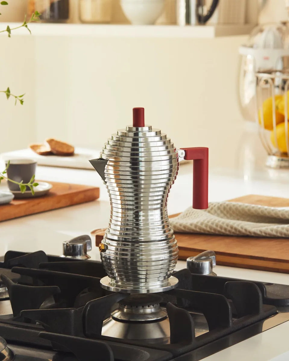Alessi — Pulcina MDL02 MDL02/1 R | Caffettiera espresso in alluminio r — dettaglio