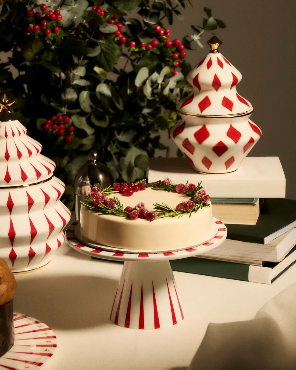 Alessi — Delight NZ05 | Alzata in porcellana decorata a mano — dettaglio
