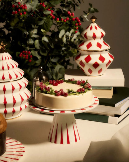 Alessi — Delight NZ05 | Alzata in porcellana decorata a mano — dettaglio