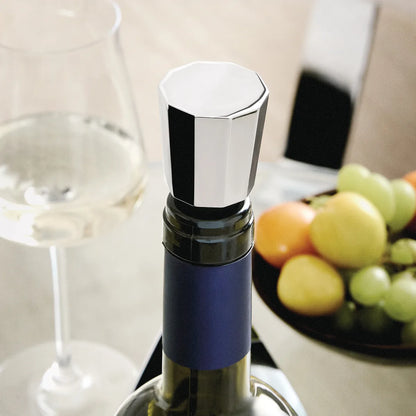 Alessi — Eugenia NF12 | Tappo vino in zama cromata e silicone — vista laterale