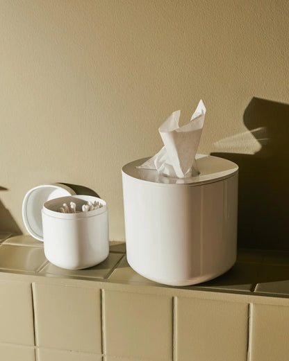 Alessi — Birillo PL09 W | Porta cotton fioc in PMMA bianco — vista laterale
