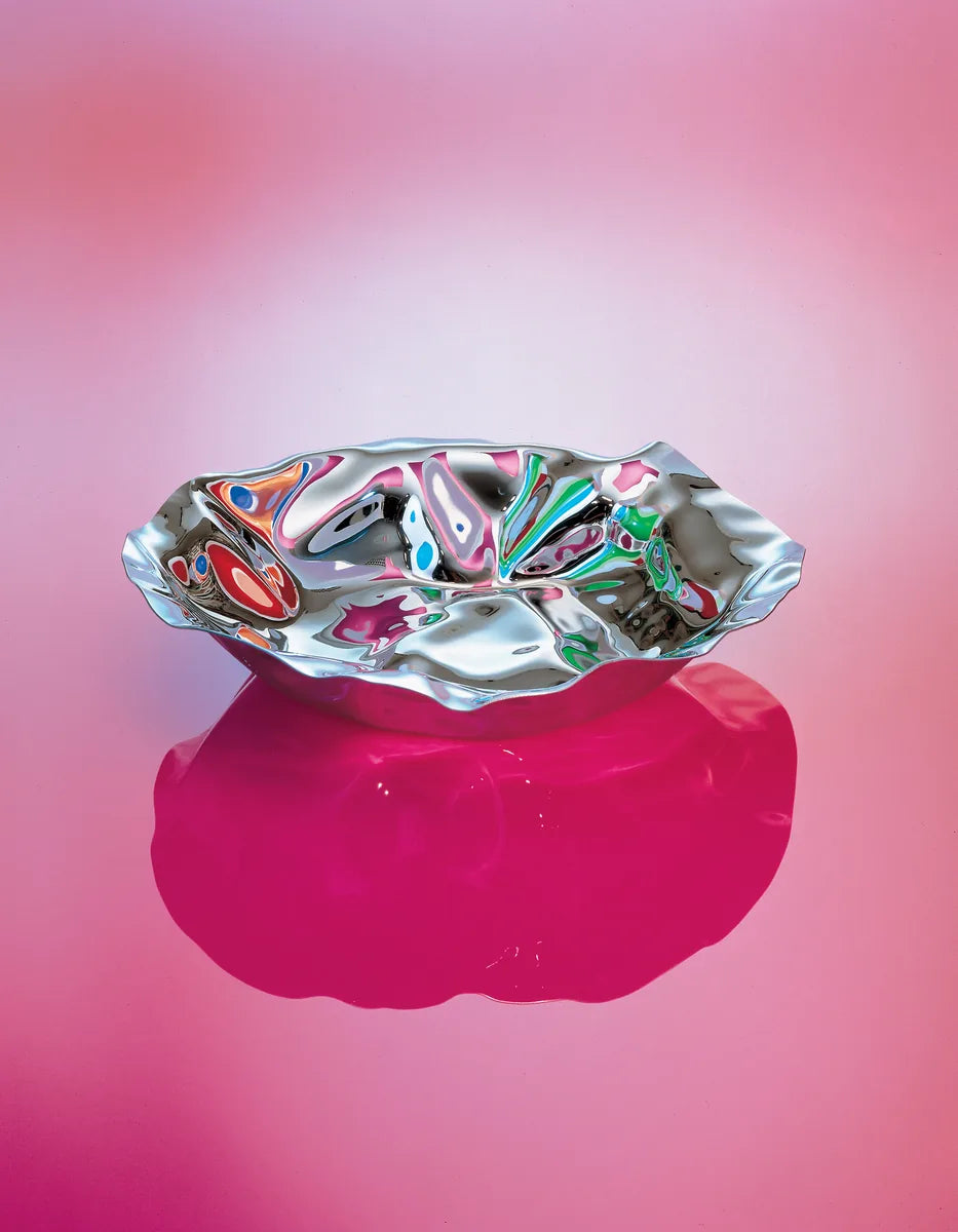 Alessi — Sarrià 90084 | Cestino rotondo in acciaio inox — vista laterale
