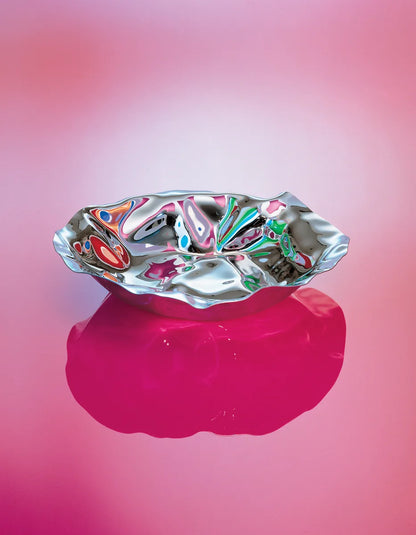 Alessi — Sarrià 90084 | Cestino rotondo in acciaio inox — vista laterale