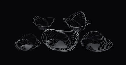 Alessi — Trinity ACO02 B | Cestino in acciaio nero laccato — vista laterale