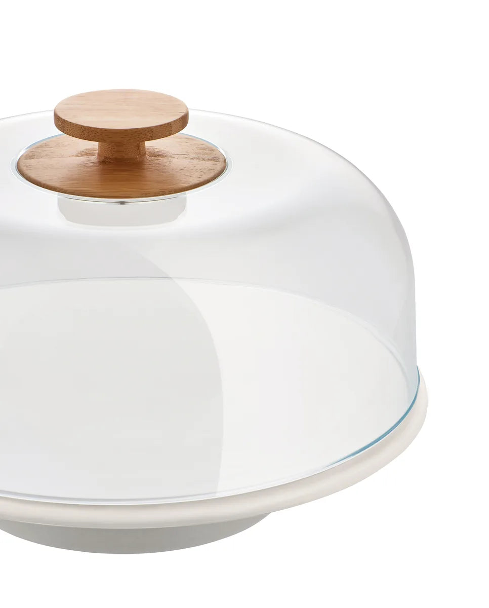 Alessi — Mattina BG06 WG | Alzata in porcellana Warm Grey — vista laterale
