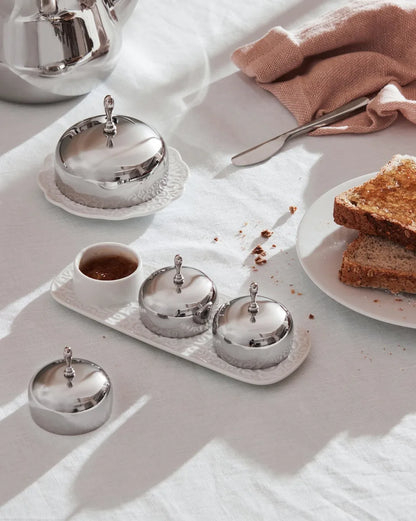 Alessi — Dressed MW16 | Burriera porcellana e acciaio Wanders — vista laterale