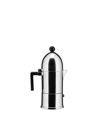 Alessi — La Cupola A9095/3 B | Caffettiera espresso Aldo Rossi 3 tazze — vista laterale