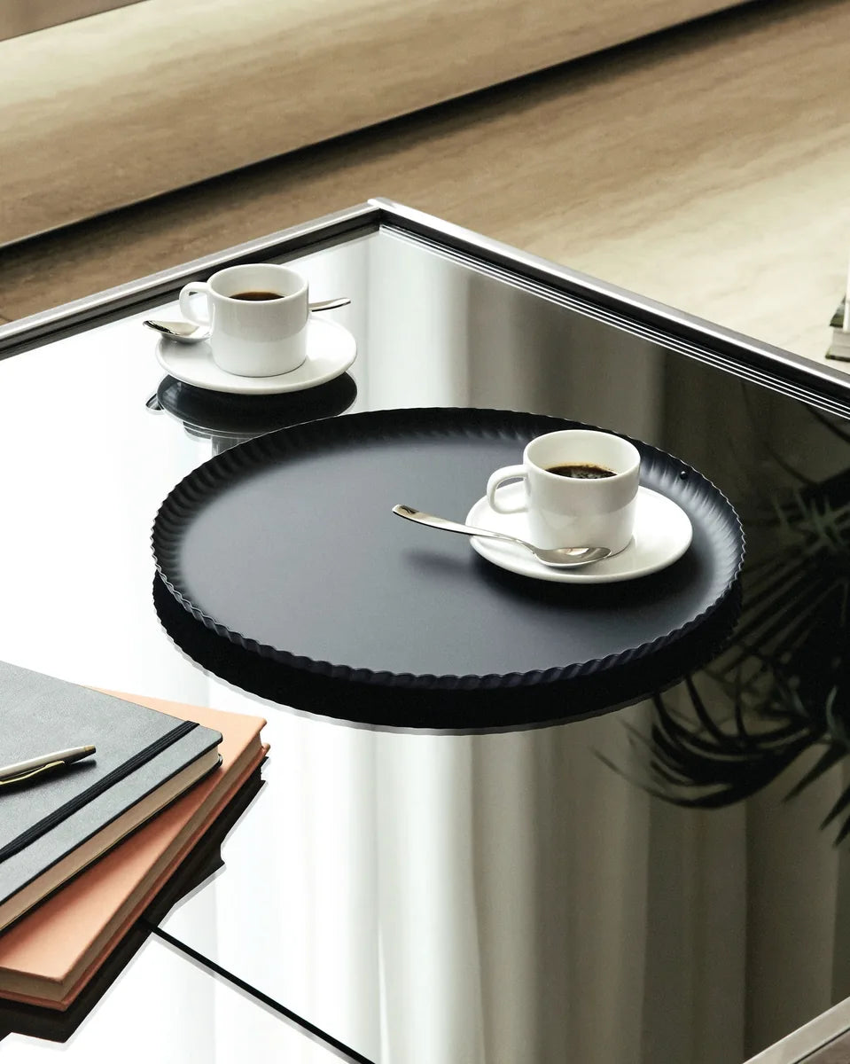 Alessi — Pleats JK02/23 | Vassoio rotondo in acciaio inox