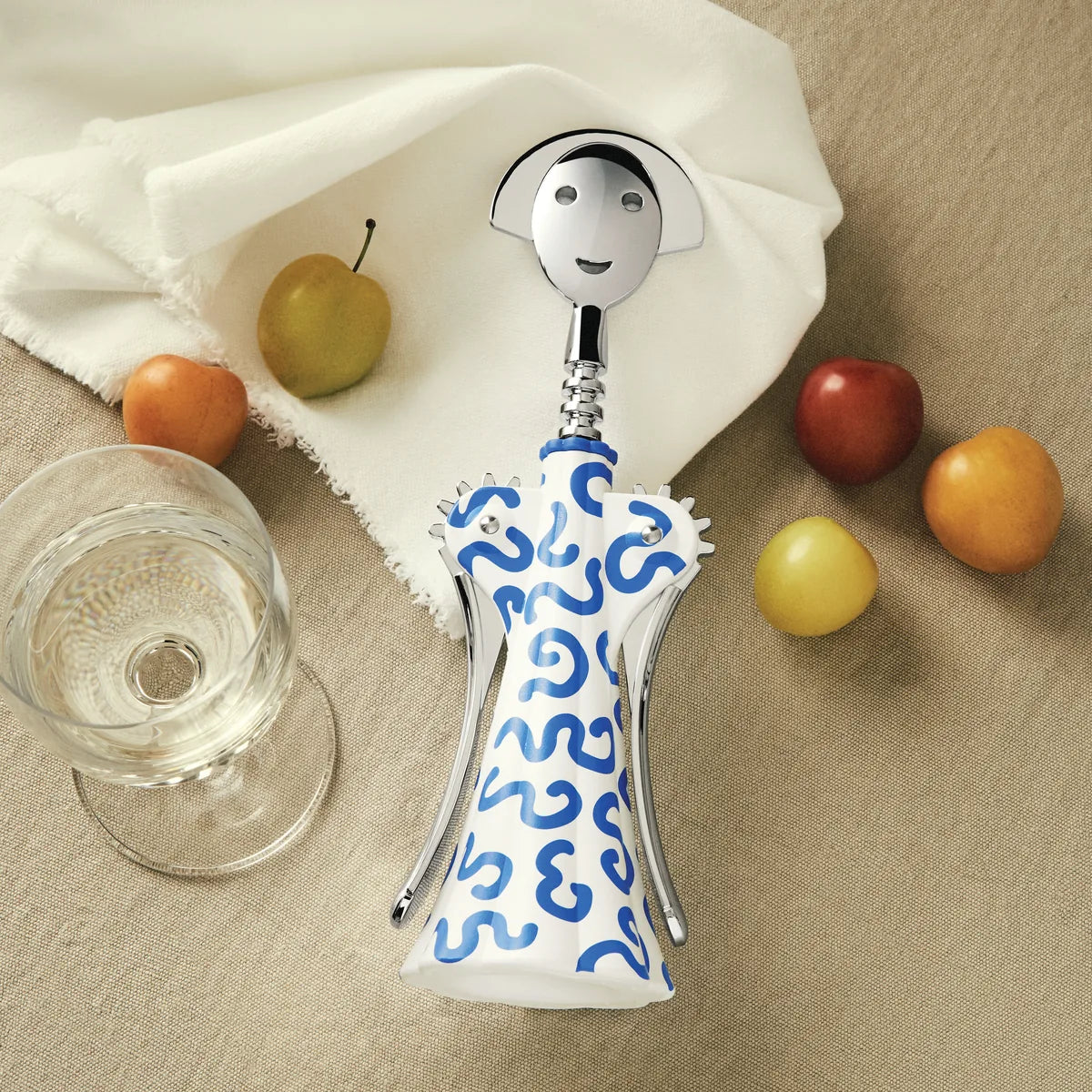 Alessi — Anna G. 01 B | Cavatappi in resina e zama cromata — vista laterale