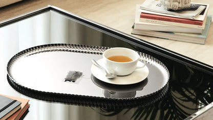 Alessi — Pleats JK01/46 JK01/46 B | Vassoio in acciaio colorato nero