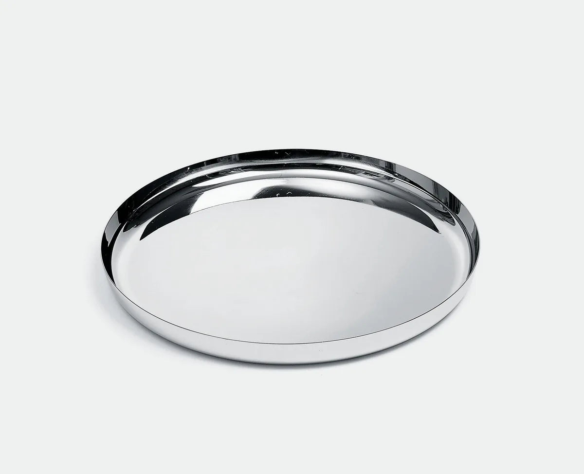 Alessi — JM14/35 L | Vassoio rotondo in acciaio inox lucido — vista laterale