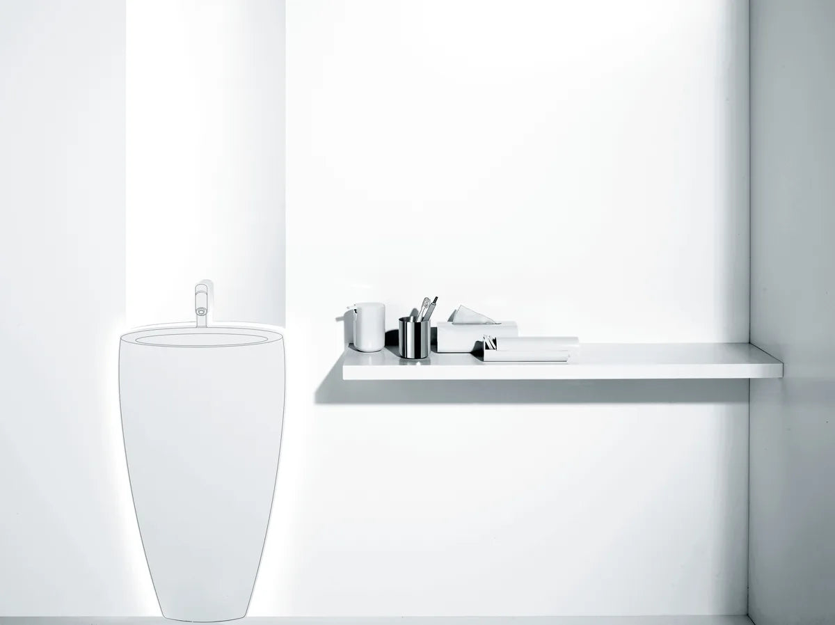 Alessi — Birillo PL03 W | Bicchiere portaspazzolini in PMMA bianco — vista laterale