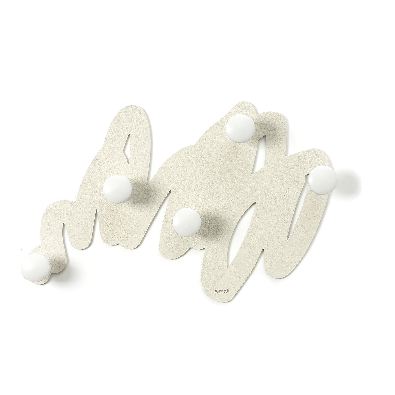Arti & Mestieri Appendiabiti Marea colore avorio ferro battuto con pomelli in legno
