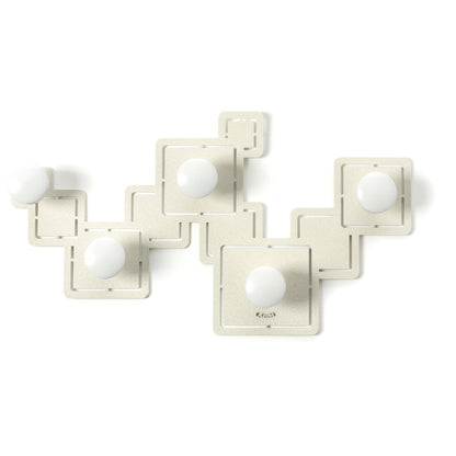 Arti & Mestieri appendiabiti da parete Malago avorio ferro con pomelli in legno