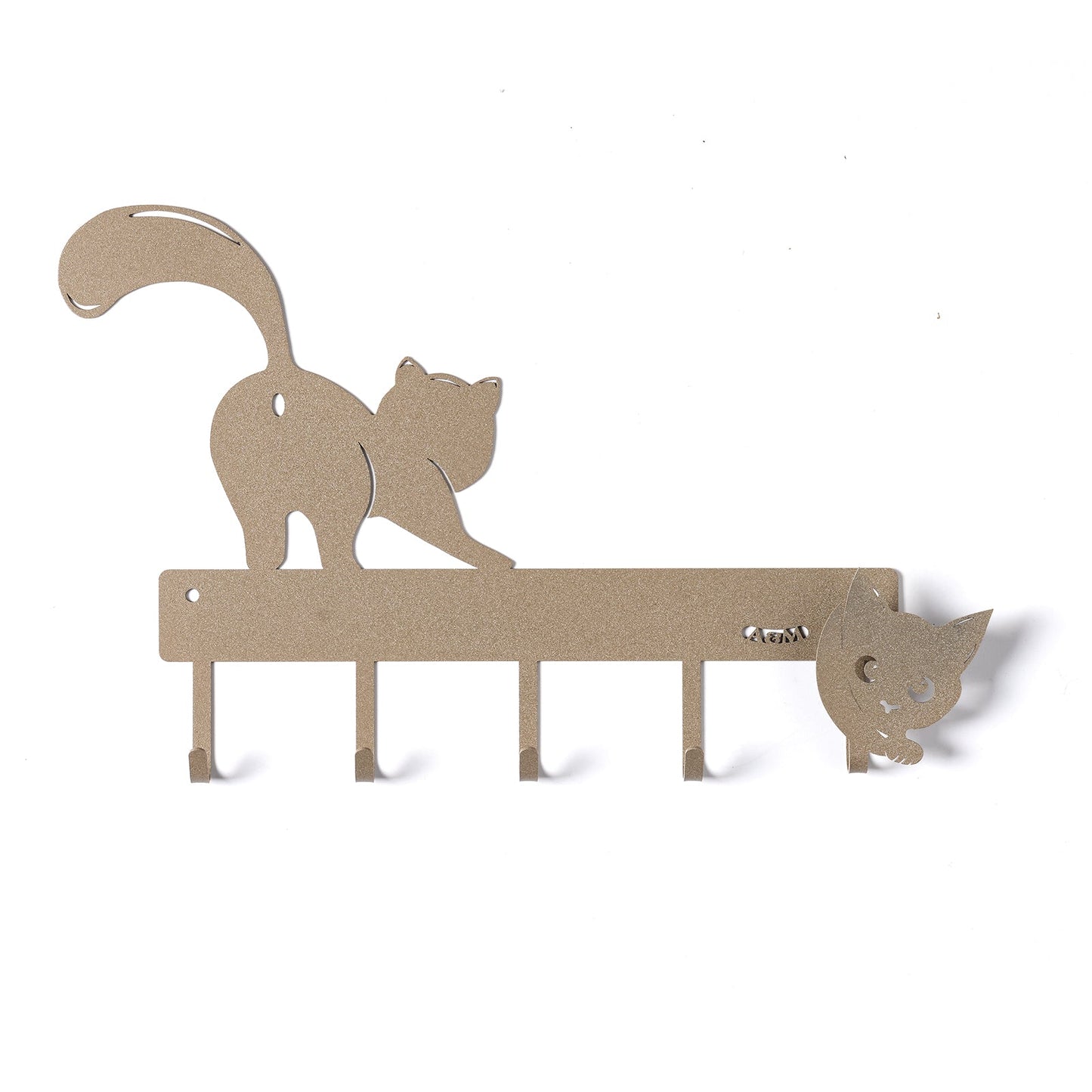 Arti & Mestieri portachiavi da parete Matisse beige ferro lavorato artigianalmente con sagoma gatto