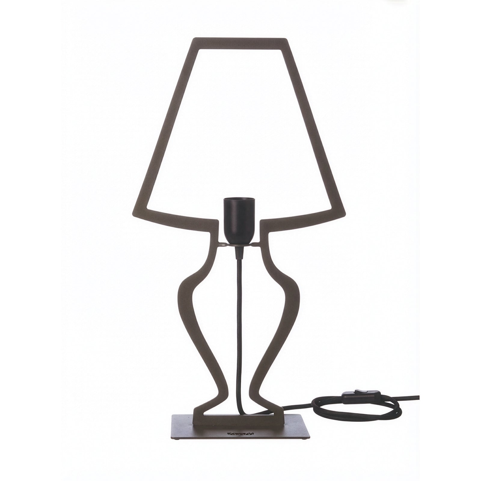 Arti & Mestieri Lampada da tavolo Silhouette Grande colore fango in ferro lavorato artigianalmente