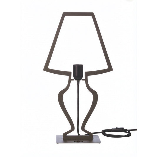 Arti & Mestieri Lampada da tavolo Silhouette Grande colore fango in ferro lavorato artigianalmente