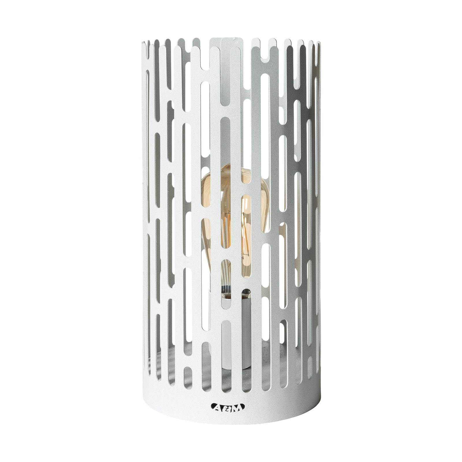 Arti & Mestieri lampada da tavolo Kamalea bianco marmo ferro artigianale - ⌀15x30 cm