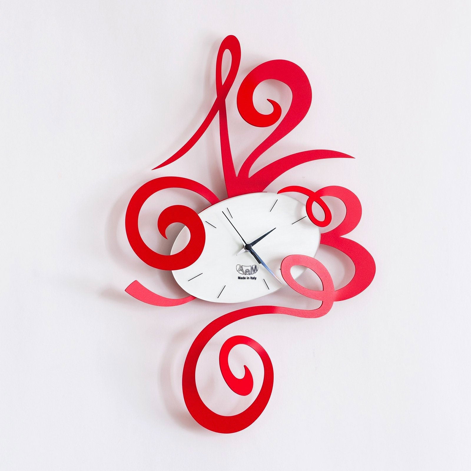 Arti & Mestieri orologio da parete Robin Piccolo rosso in ferro lavorato artigianalmente