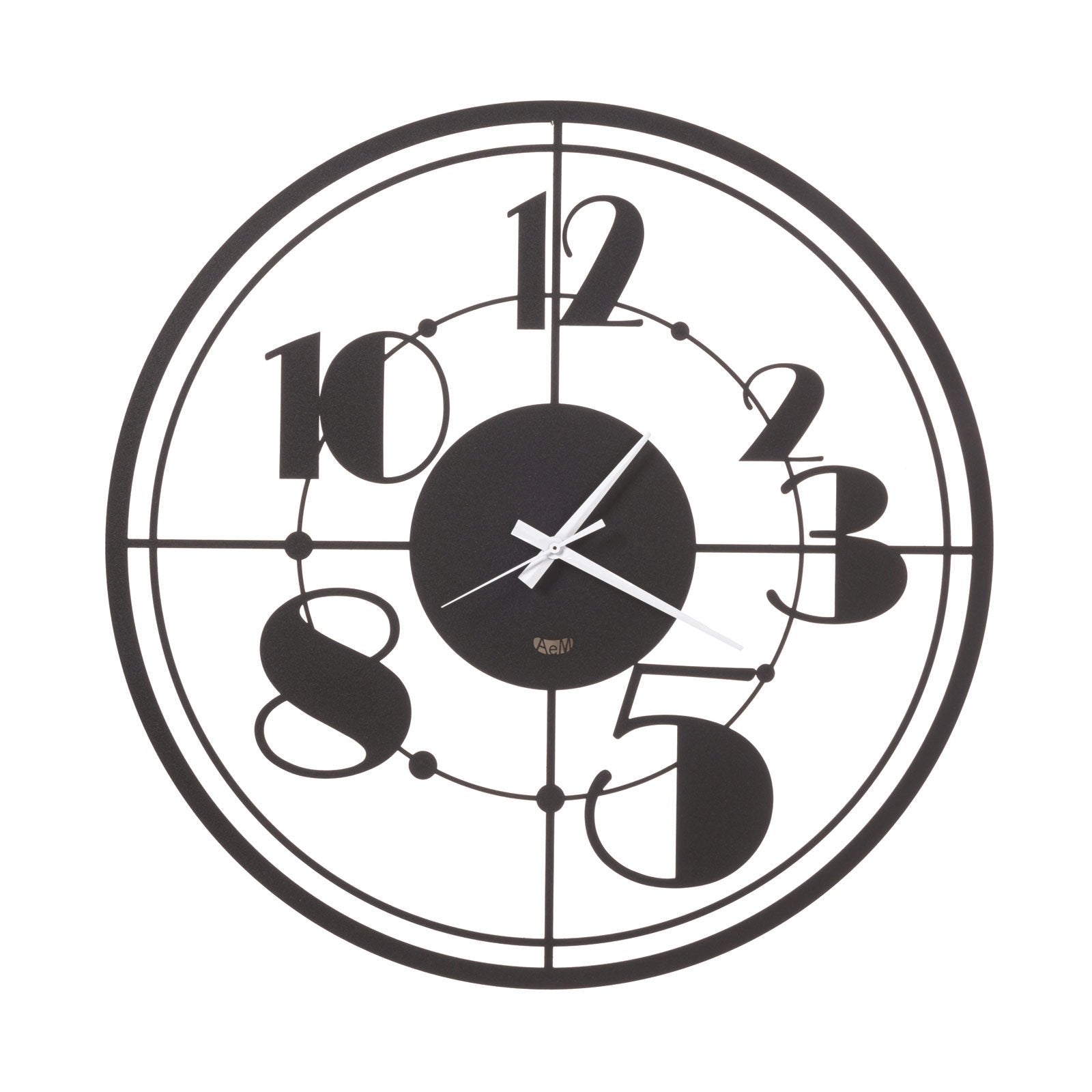 Arti & Mestieri orologio da parete Teo colore nero in ferro lavorato artigianalmente