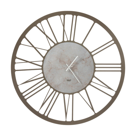 Arti & Mestieri orologio da parete Big 91 bronzo e marmo travertino ferro lavorato artigianalmente