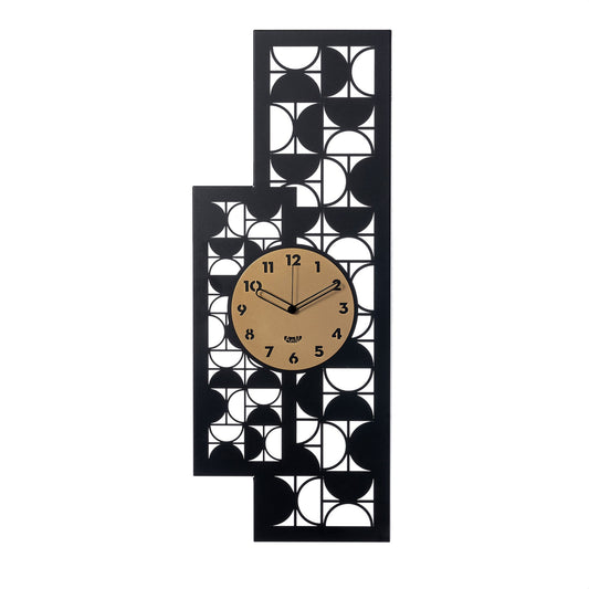 Arti & Mestieri orologio da parete Vogue nero oro laccato in ferro 34,5x90 cm