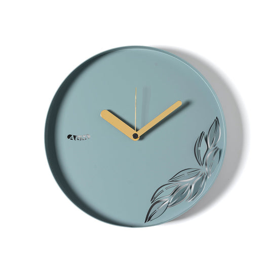 Arti & Mestieri orologio da parete Alba verde marino ferro traforato con motivo a rami e foglie