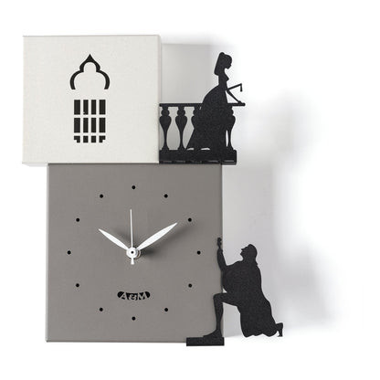 Arti & Mestieri orologio da parete Romeo e Giulietta fango avorio nero ferro traforato artigianale