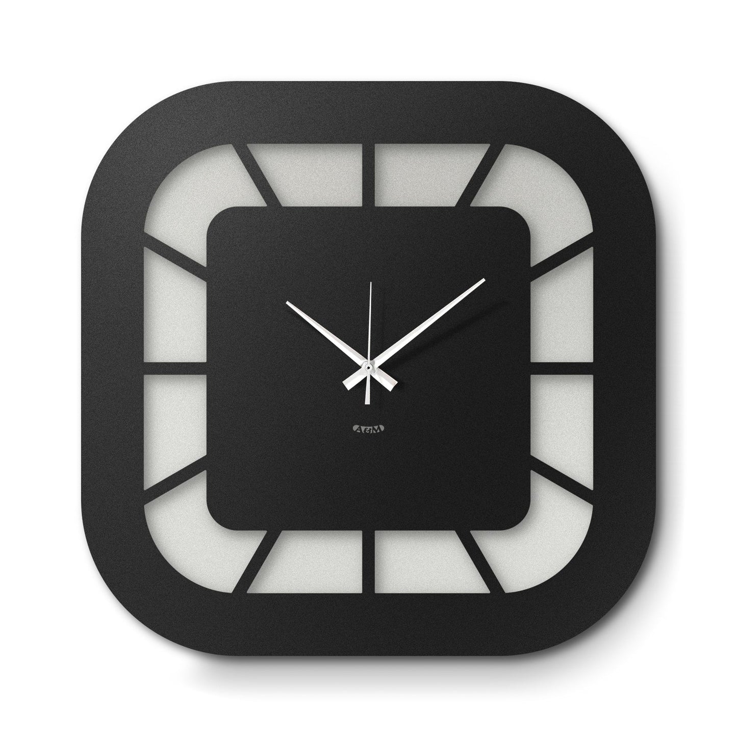 Arti & Mestieri orologio da parete Exo bianco marmo e nero in ferro lavorato artigianalmente