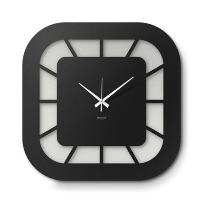 Arti & Mestieri orologio da parete Exo bianco marmo e nero in ferro lavorato artigianalmente