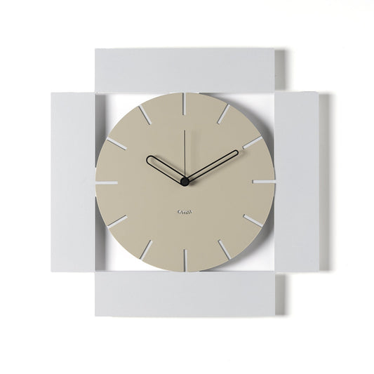 Arti & Mestieri orologio da parete Radical bianco marmo crema ferro lavorato artigianalmente