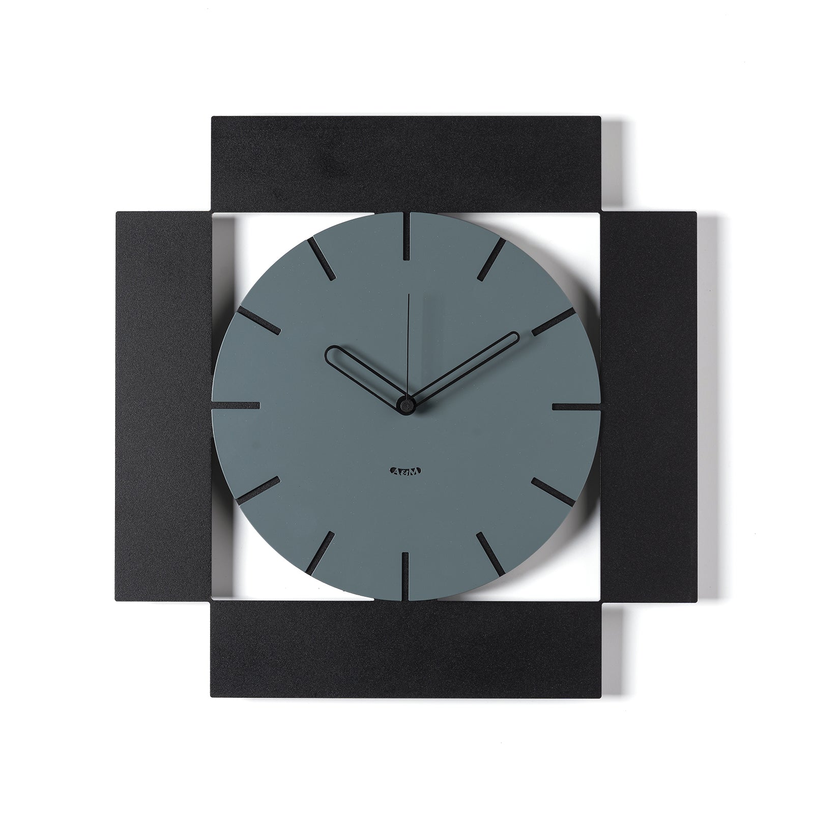 Arti & Mestieri orologio da parete Radical nero petrolio ferro 50x50 cm
