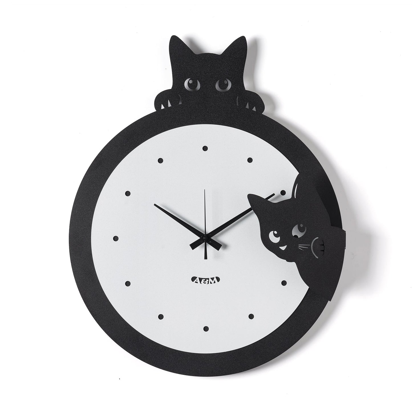 Arti & Mestieri orologio da parete Silvestro nero bianco marmo ferro lavorato artigianalmente