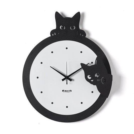 Arti & Mestieri orologio da parete Silvestro nero bianco marmo ferro lavorato artigianalmente